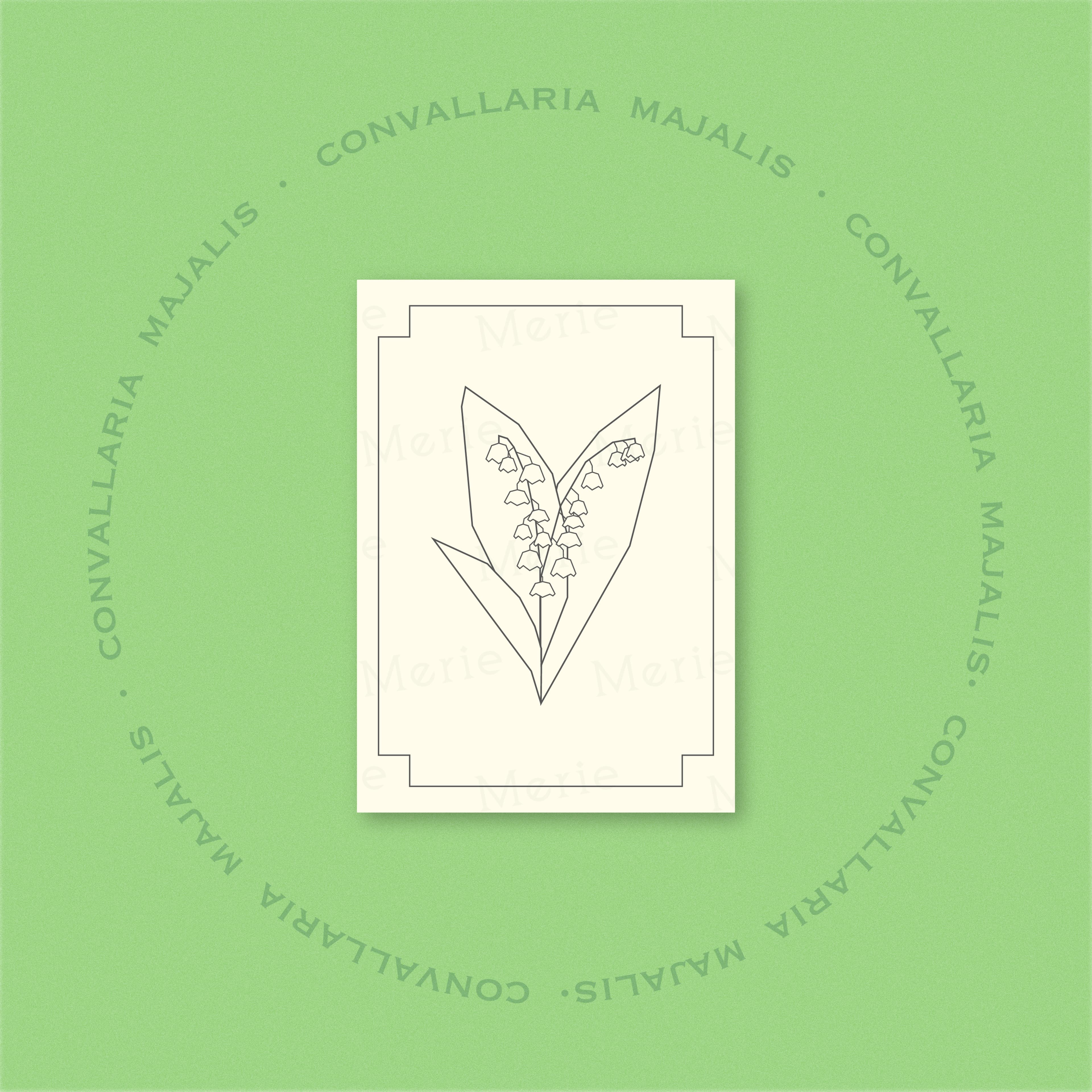 Postkarte mit Convallaria Majalis-Motiv