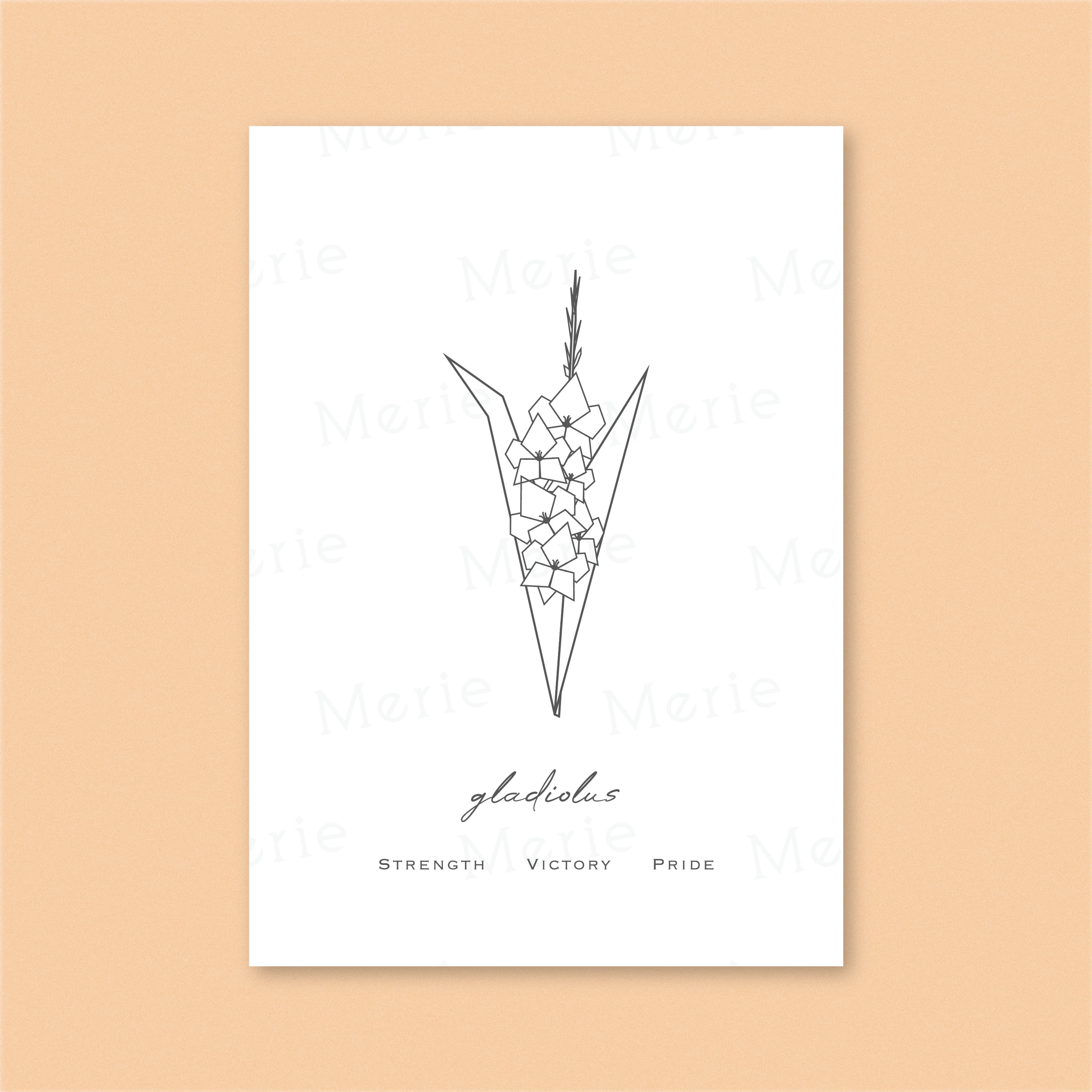 Poster mit Gladiolus-Motiv