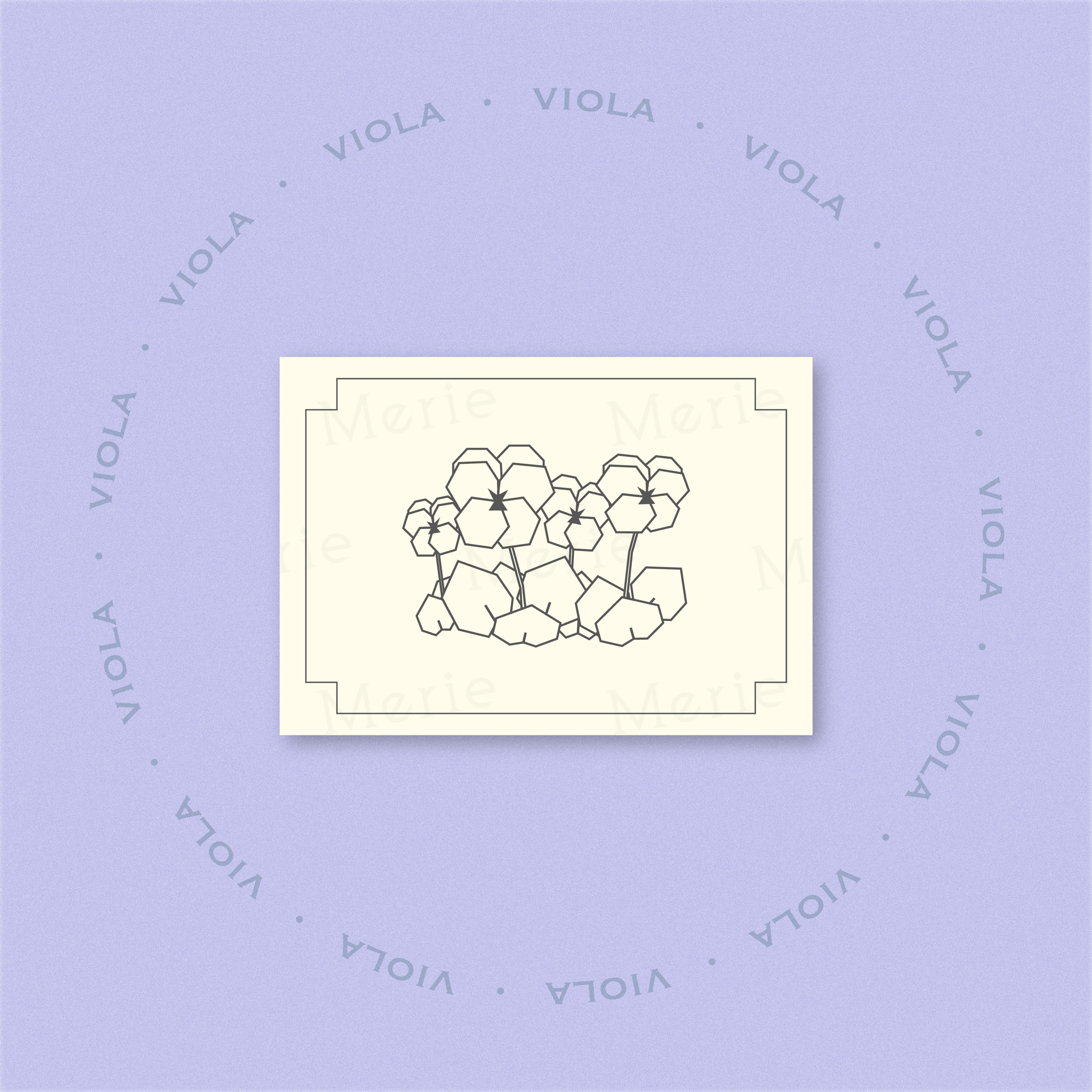 Postkarte mit Viola-Motiv