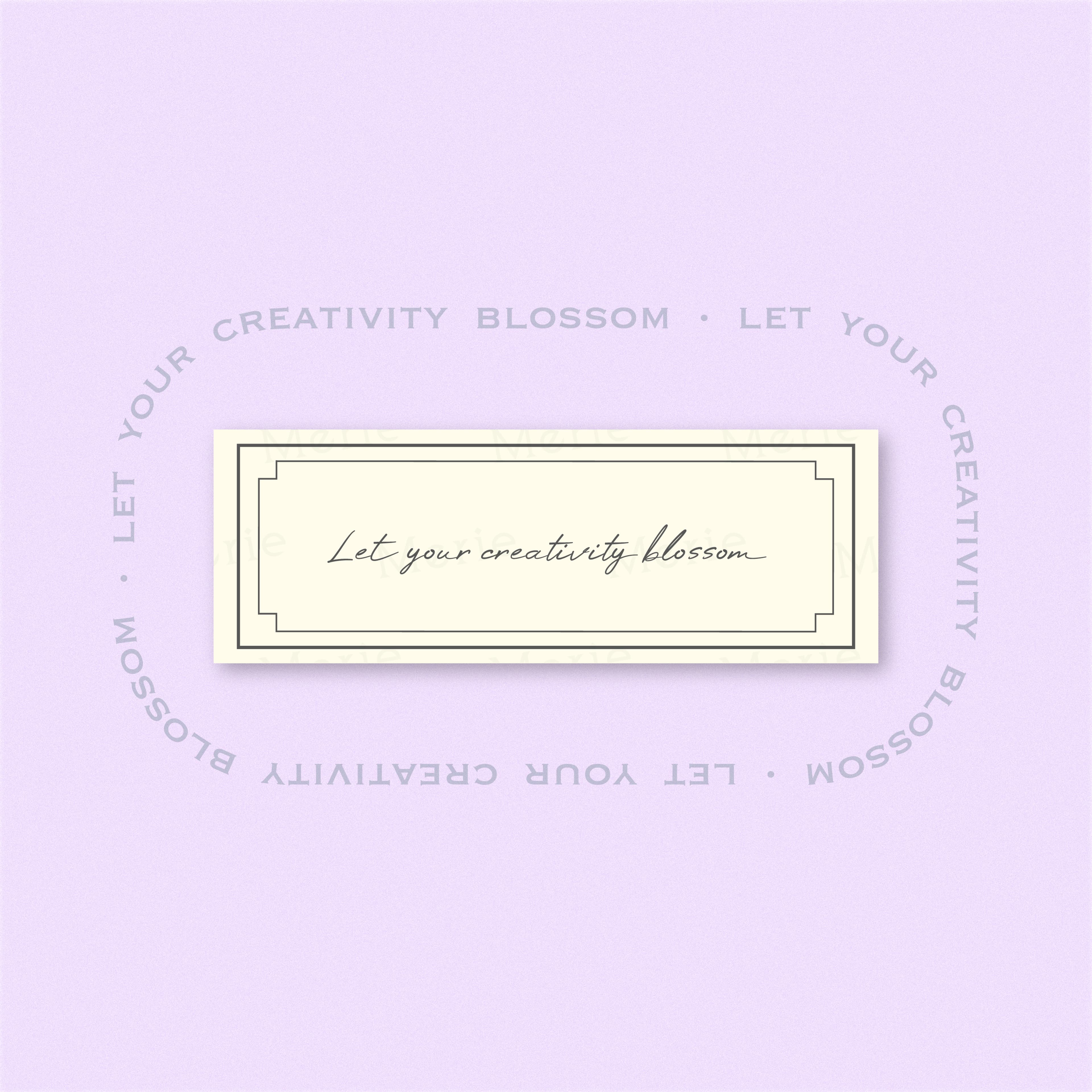 Lesezeichen mit Let your creativity blossom-Motiv