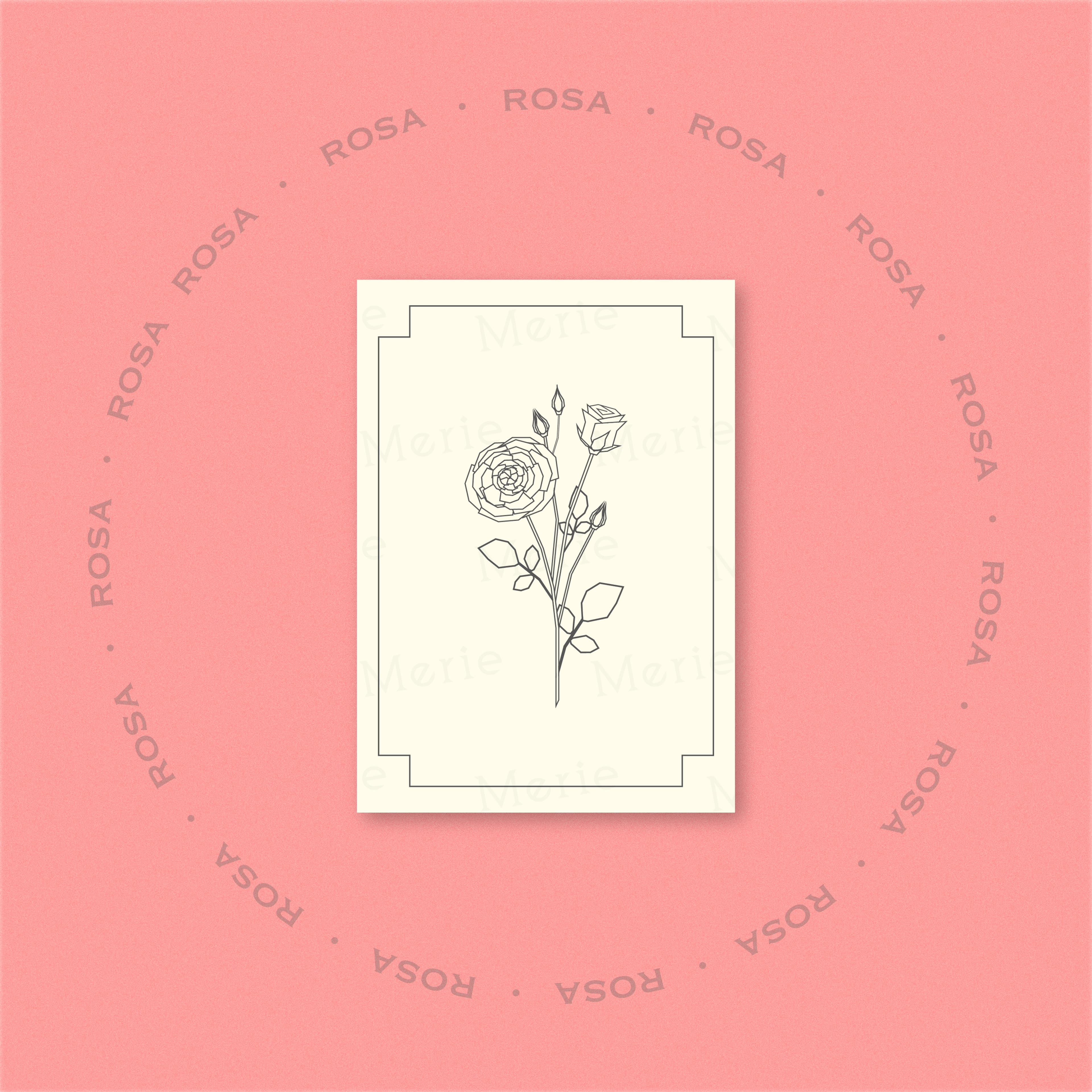 Postkarte mit Rosa-Motiv